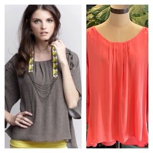 Anthropologie Braxton Wide sleeve coral peasant